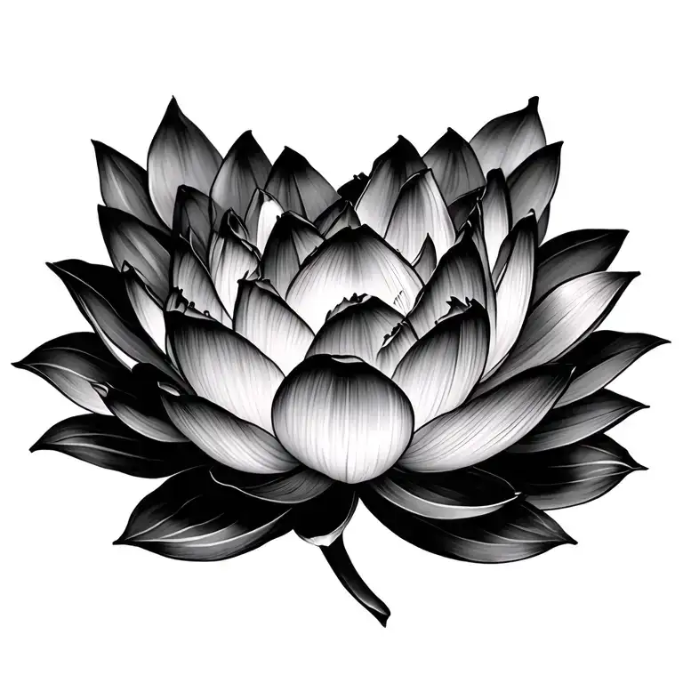 Black Lotus flower emerging tattoo design idea