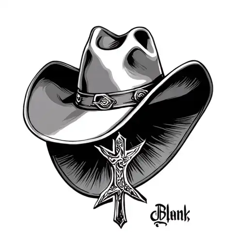 cowboy hat / cross tattoo design idea