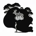 Hunter walking away tattoo design idea