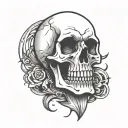 skull simple cartoon outline basic tattoo design tattoo design idea
