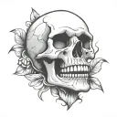 skull simple cartoon outline basic tattoo design tattoo design idea