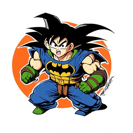 Goku in his SSB form, teenage ninja turtle, batman as a forearm tattoo tattoo design idea