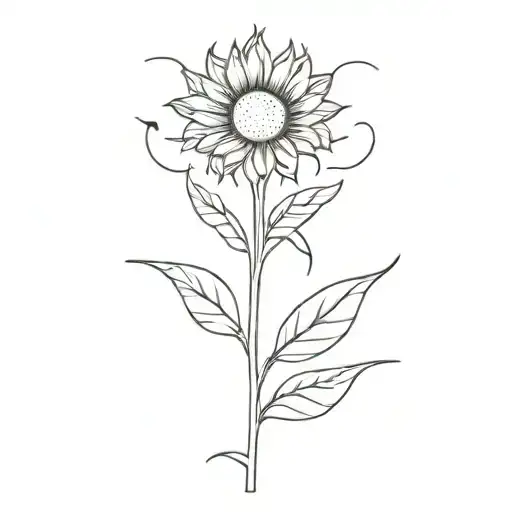 Sunflower with the name penny tattoo design idea