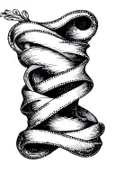 scroll wrapped down forearm tattoo design idea