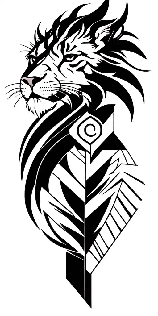 leo signs combined tattoo design idea