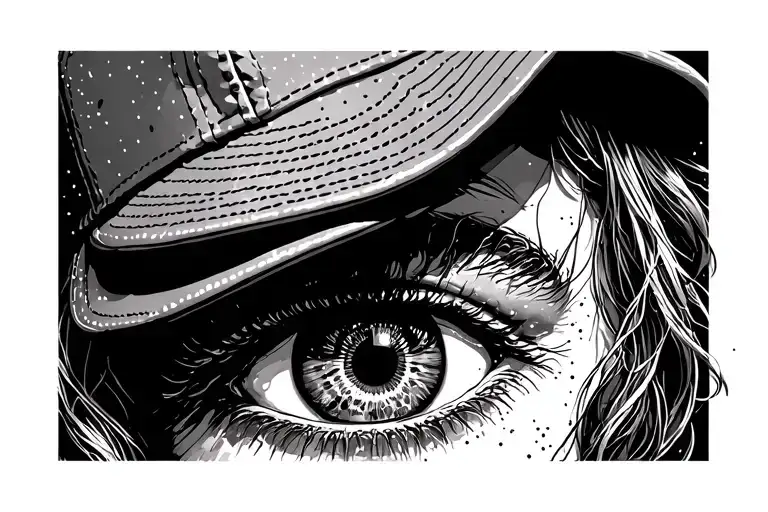 illuminati eye stoned wearing a baseball cap surrounded tattoo design idea