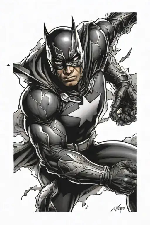 black super heros tattoo design idea