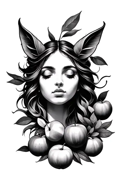 fruits of the spirit and tree spirit tattoo design idea