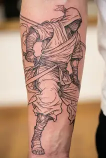 ninja with katana tattoo design idea