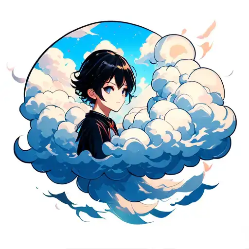 anime-style cloud tattoo for sleeve tattoo tattoo design idea