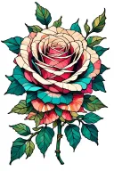 mosaic rose tattoo design idea