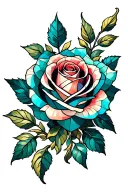 mosaic rose tattoo design idea