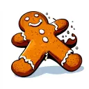 gingerbread man with bite out of his croch tattoo design idea