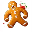 gingerbread man with bite out of his croch tattoo design idea