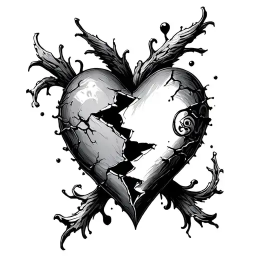 broken Hearts still beat tattoo design idea
