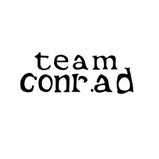 'team conrad' text tattoo design idea
