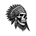 aztec warrior in skull form  tattoo design idea