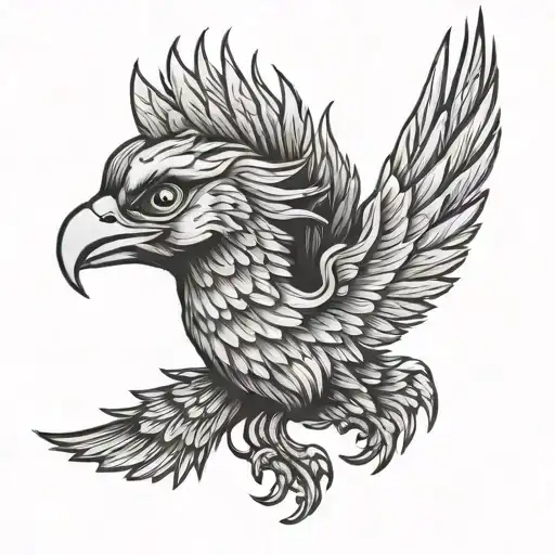liver bird straight facing tattoo design idea