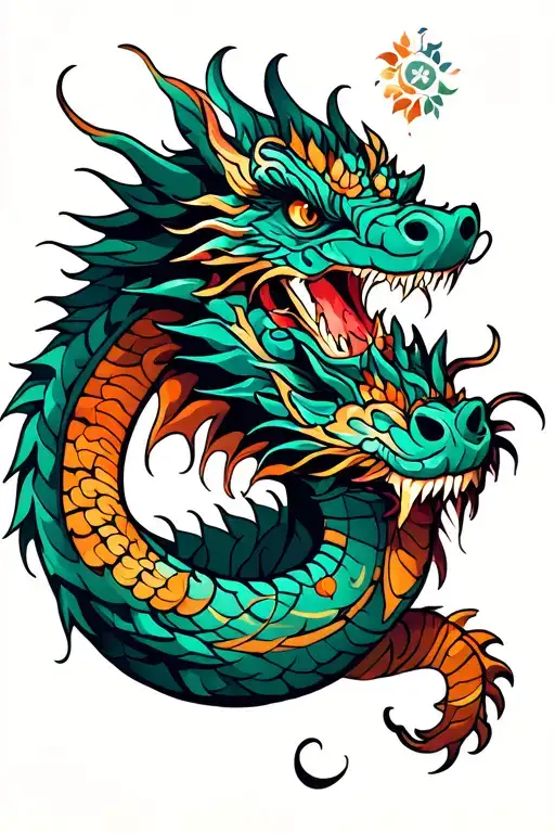 tribal bohemian dragon wrapped tattoo design idea