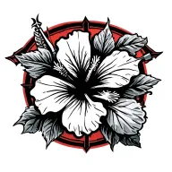 Hibiscus Logo for Archery Team tattoo design idea