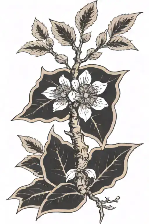 fig tree growing tattoo design idea