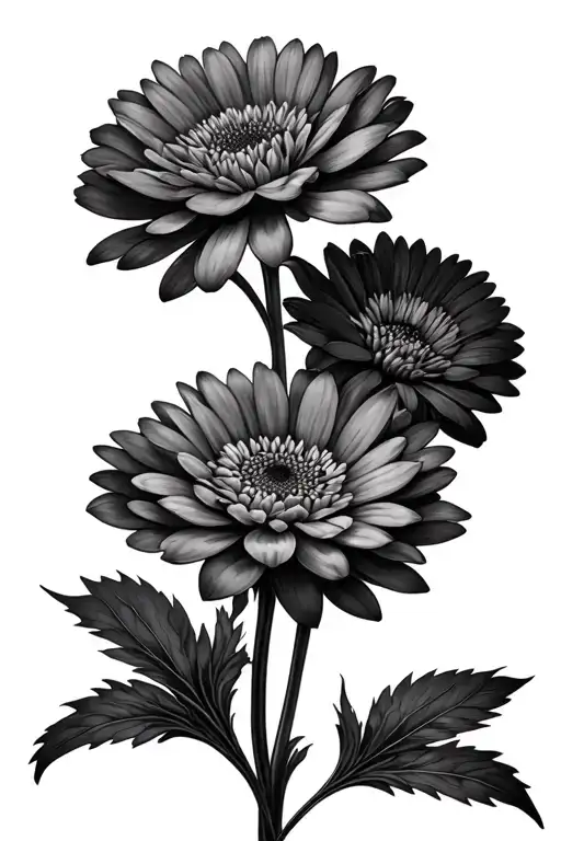 chrysanthemum flowers aster flower tattoo design idea