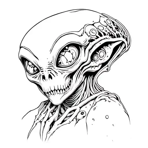 Giger Alien Creepy Baby tattoo design idea