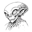Giger Alien Creepy Baby tattoo design idea