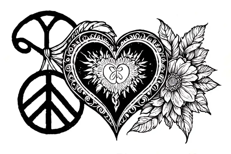 peace love and prosperity tattoo design idea