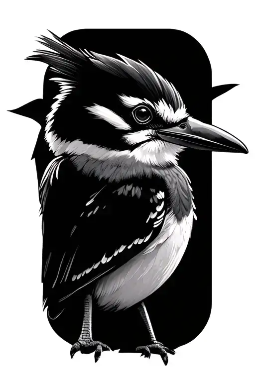 kookaburra sitting tattoo design idea