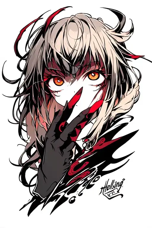 Hellsing anime eyes tattoo design idea