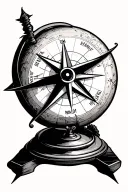 compass and globe tattoo design idea