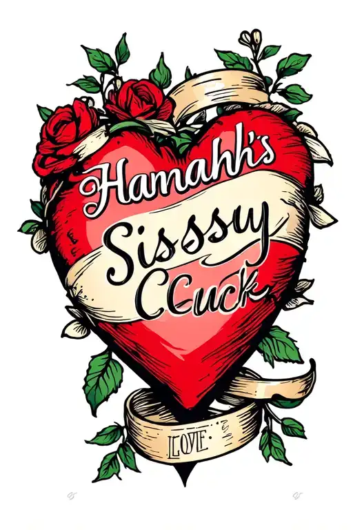 "Hannah's Sissy Cuck" "Hannah's Sissy Cuck" love heart tattoo design idea