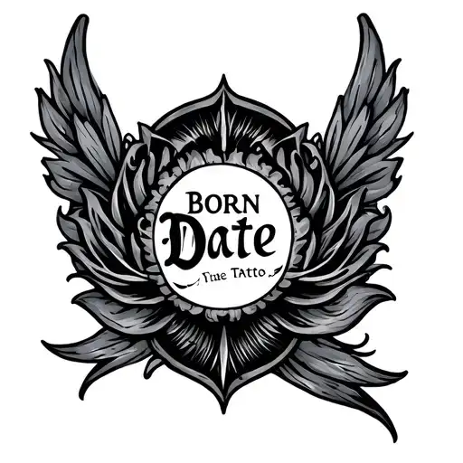 Born Date tattoo design idea