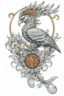 liver bird rising tattoo design idea