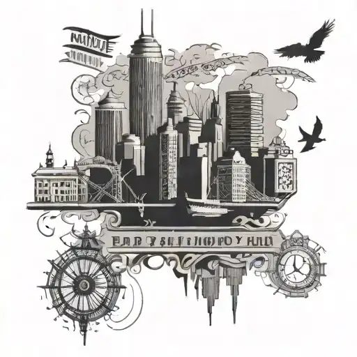city scape of baltimore  tattoo design idea