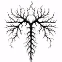 Smooth, branching lines like soft energy veins. Organic and calm, no shading, natural anatomical flow. tattoo design idea