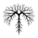 Smooth, branching lines like soft energy veins. Organic and calm, no shading, natural anatomical flow. tattoo design idea