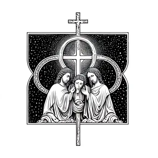holy trinity symbol tattoo design idea