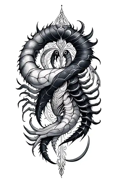 gemini virgo scorpio zodiac sign intertwined tattoo design idea