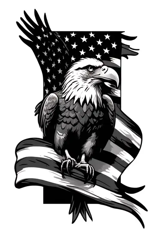 eagle we the people american flag tattoo design idea