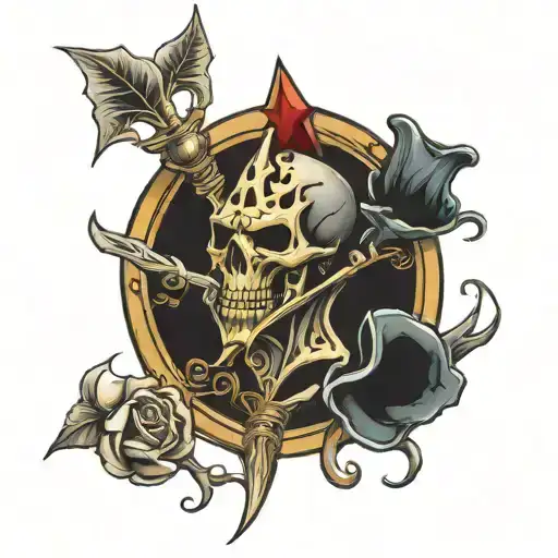eddie iron maiden midevil accent ace spades vine and thornes hourglass   tattoo design idea