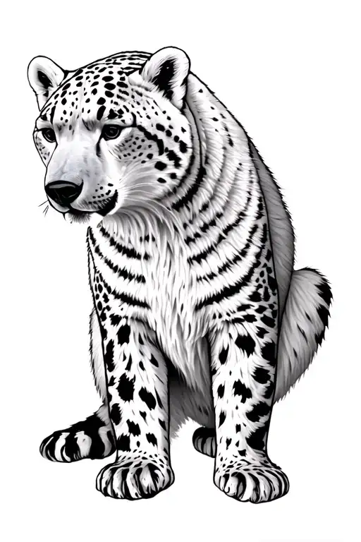 snow leopard with a polar bear standing tattoo design idea