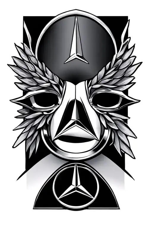 Mercedes Benz inspired tattoo featuring an M tattoo design idea