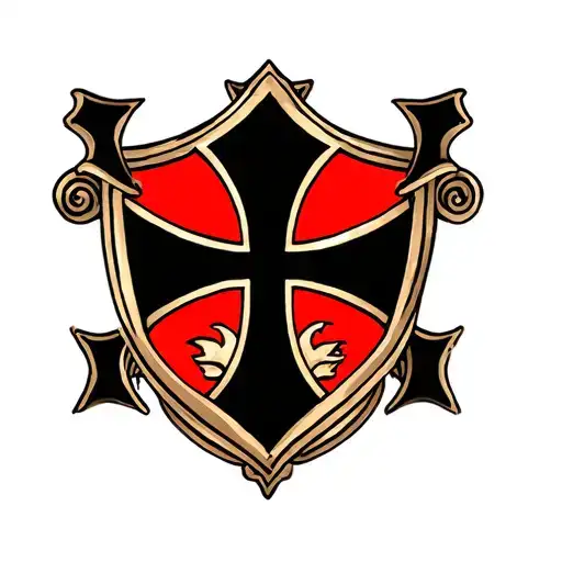 knights Templar shield cross royalty tattoo design idea