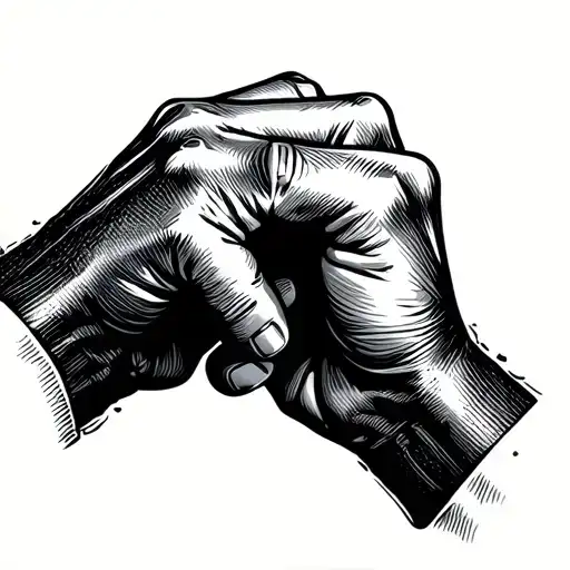 two fists colliding each other at knuckle perspective which resembles love peace and harmony  tattoo design idea