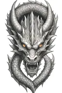 midevil dragon face tattoo design idea