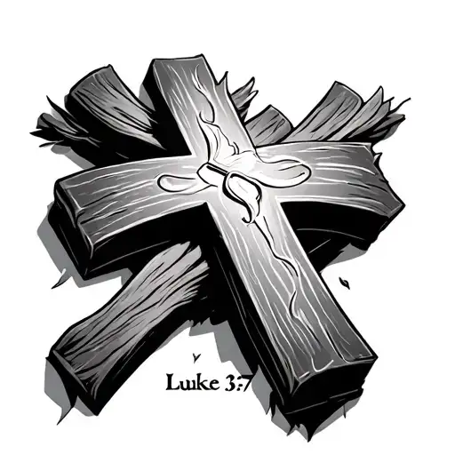 cross with Luke 1:37 inside of it  tattoo design idea