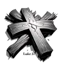 cross with Luke 1:37 inside of it  tattoo design idea