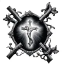 cross with Luke 1:37 inside of it  tattoo design idea